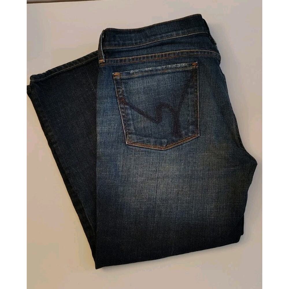 Citizens Of Humanity Jeans Capris Pants Blue Faded Sz 32 Low Waist Cropped Kelly